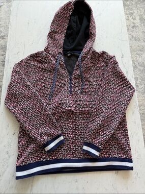J. Crew Pink Multi Crewneck Hoodie Sweater